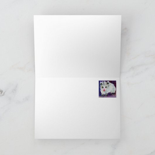 Carte pourpre d'opossum de bébé précieux (Intérieur)