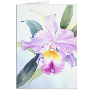 Carte pourpre d'orchidée de Cattleya (5" X 7")