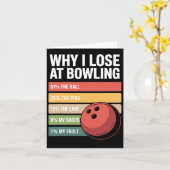 Carte Pourquoi J'Ai Perdu À Bowling Funny Bowler Excuses (Fleur jaune)