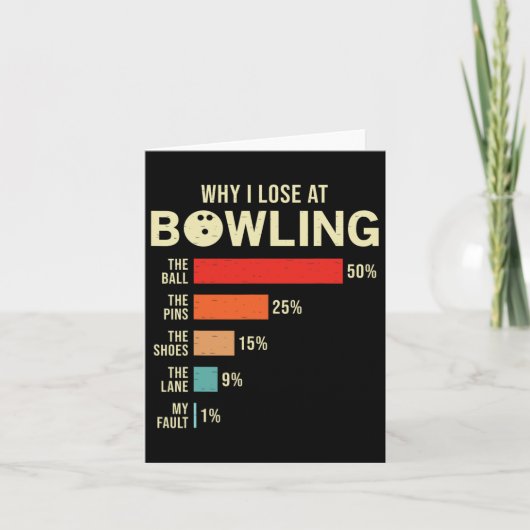 Carte Pourquoi je perds chez Bowling Funny Bowler (Devant)