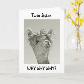 CARTE POURQUOI REGARDEZ-VOUS UN JEUNE ANNIVERSAIRE "TWIN (Fleur jaune)