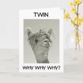 CARTE POURQUOI REGARDEZ-VOUS UN JEUNE ANNIVERSAIRE "TWIN (Fleur jaune)