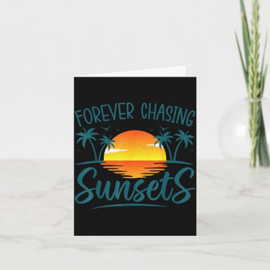 Carte Poursuite Éternelle de la Plage Été Soleil Couché (Devant)