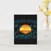 Carte Poursuite Éternelle de la Plage Été Soleil Couché (Fleur jaune)