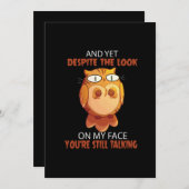 Carte Pourtant, malgré le regard sur mon visage, tu parl (Devant / Derrière)