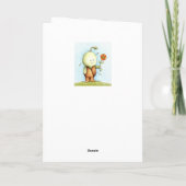 Carte Pousse d'anniversaire tenant une fleur  (Dos)