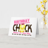 Carte Poussin 4 d'anniversaire (Fleur jaune)