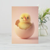 Carte Poussin féroce dans une coquille d'oeuf (Debout devant)