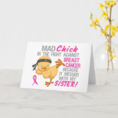 Carte Poussin fou sali avec mon cancer du sein de la (Fleur jaune)