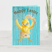 Carte Poussin sortant d'une coquille d'oeuf de Pâques fi (Devant)