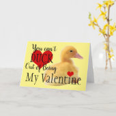 Carte Poussin Valentine jaune (Fleur jaune)
