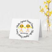 Carte Poussins contre le cancer du sein (Fleur jaune)