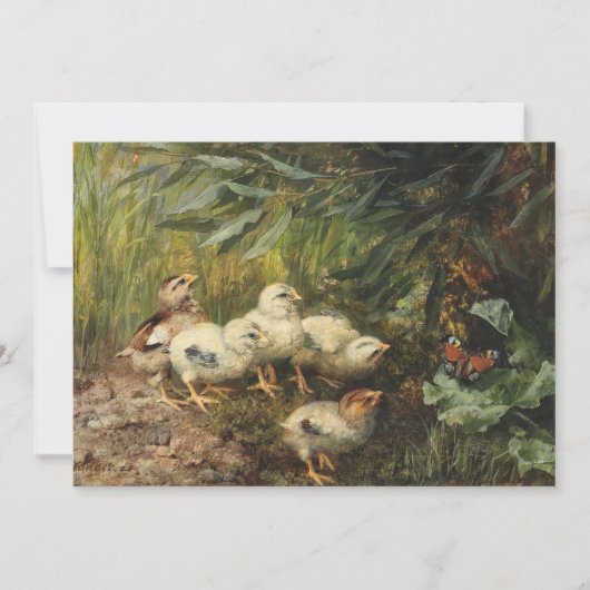 Carte Poussins et papillon | Franz Xaver Birkinger (Devant)