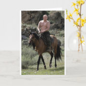 Carte Poutine intrépide à cheval (Fleur jaune)