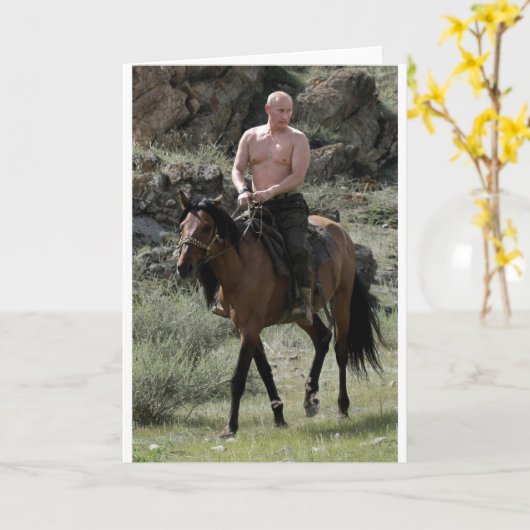 Carte Poutine intrépide à cheval (Fleur jaune)