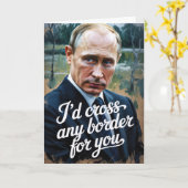 Carte Poutine Saint-Valentin Satire Politique Drôle (Fleur jaune)