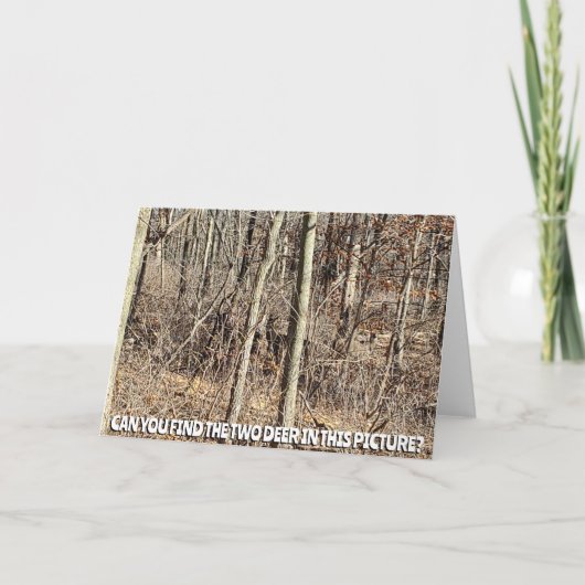 Carte Pouvez-vous trouver les deux cerfs dans cette phot (Devant)