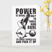 Carte POUVOIR. Exercice d'haltérophilie pour femmes (Fleur jaune)