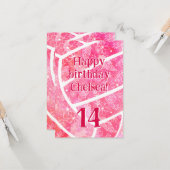 Carte Ppaisleys floral Doodle rose volleyball anniversai (Devant/Arrière en situation)