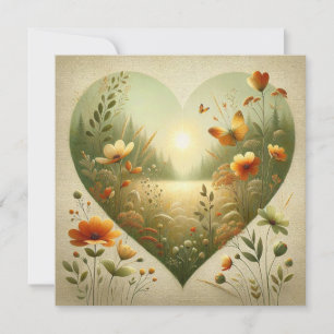 Carte Prairie Botanique de Fleurs Sauvages en Forme de C