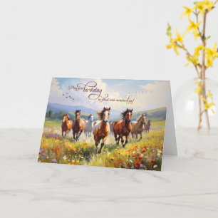 Carte Prairie de fleurs sauvages pour anniversaire avec