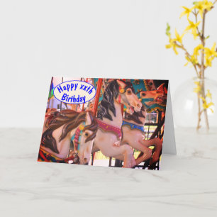 Carte Prancers Carousel Cheval Anniversaire personnalisé