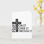 Carte Pray On It Pray Over It Pray Through It Christian  (Fleur jaune)