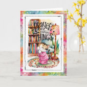 Carte Prayer Changes Things Cat Christian  (Fleur jaune)