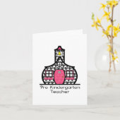 Carte Pré K Enseignant Houndstooth School (Fleur jaune)