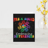 Carte Pré K Squad Accepter les différences Autisme Sped (Fleur jaune)