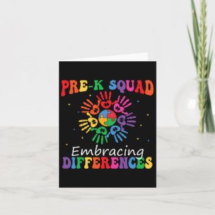 Carte Pré K Squad Accepter les différences Autisme Sped 