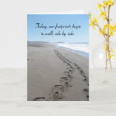 Carte pré-Mariage Empreintes (Fleur jaune)