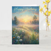 Carte Pré pittoresque avec fleurs (Fleur jaune)