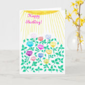 Carte pré rose (Fleur jaune)