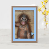 Carte Precious Smiling Baby Orangutan (Fleur jaune)