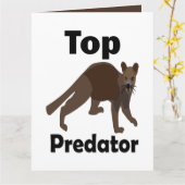 Carte Prédateur suprême carnivore Fossa Madagascar (Fleur jaune)