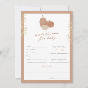 Carte Prédictions d'automne pour le jeu de Baby Shower