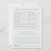 Carte Prédictions et désirs pour bébé Baby shower d'aven (Devant)