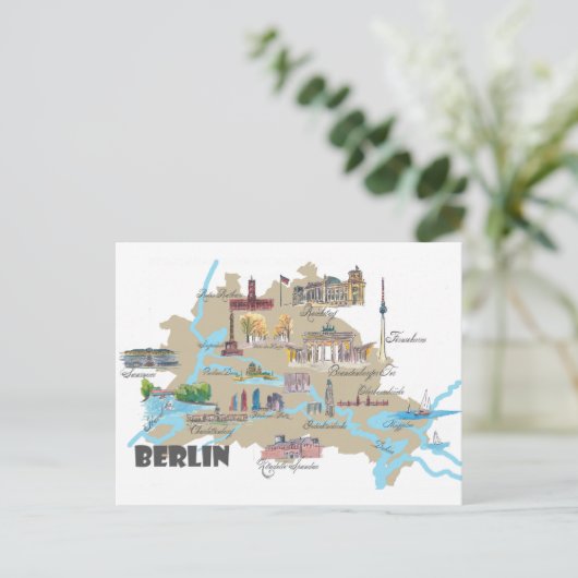 Carte préférée de Berlin avec points forts tourist (Debout devant)