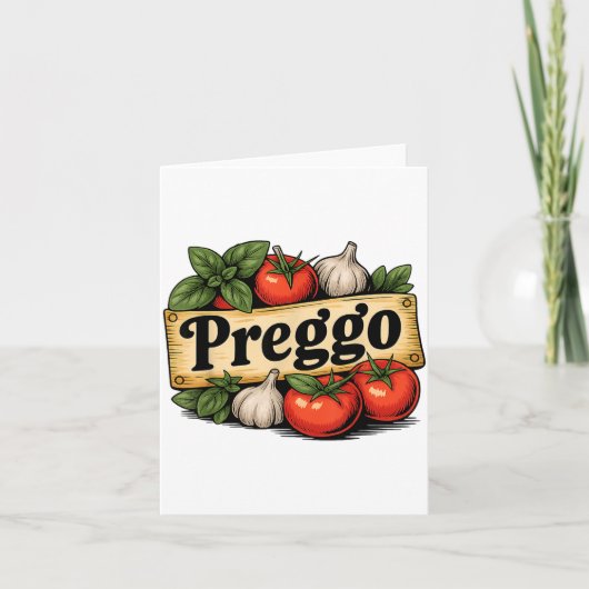 Carte Preggo Costume Pregnancy Announcement Preggo Pasta (Devant)