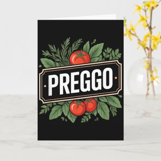 Carte Pregnancy Announcement Prego Pasta Sauce Funny Pre (Fleur jaune)