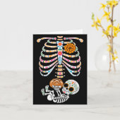 Carte Pregnancy Skeleton Dia De Los Muertos Mexican Bell (Fleur jaune)