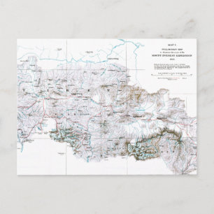 Carte préliminaire vintage du Mont Everest