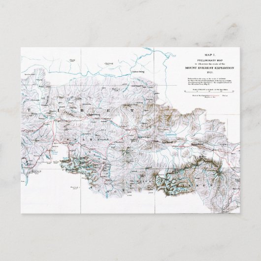 Carte préliminaire vintage du Mont Everest (Devant)