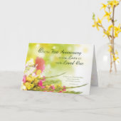 Carte Premier 1er anniversaire des fleurs de mort d’une  (Fleur jaune)