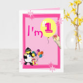 Carte Premier anniversaire (Fleur jaune)