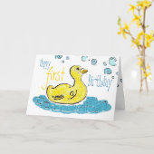 Carte Premier anniversaire (Fleur jaune)