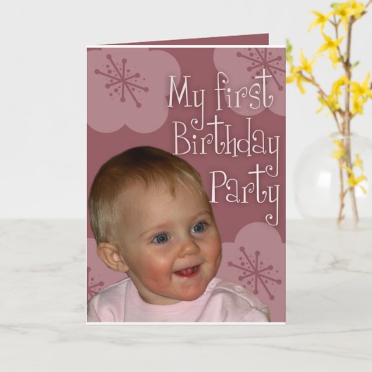 Carte Premier anniversaire (Fleur jaune)