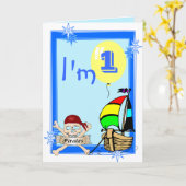 Carte Premier anniversaire (Fleur jaune)