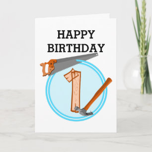 Carte Premier anniversaire 1 an Outils Partie de constru